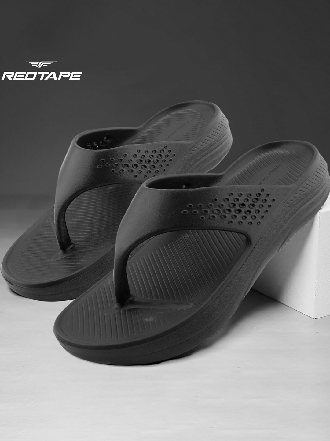 

Red Tape Men Thong Flip-Flops, Black