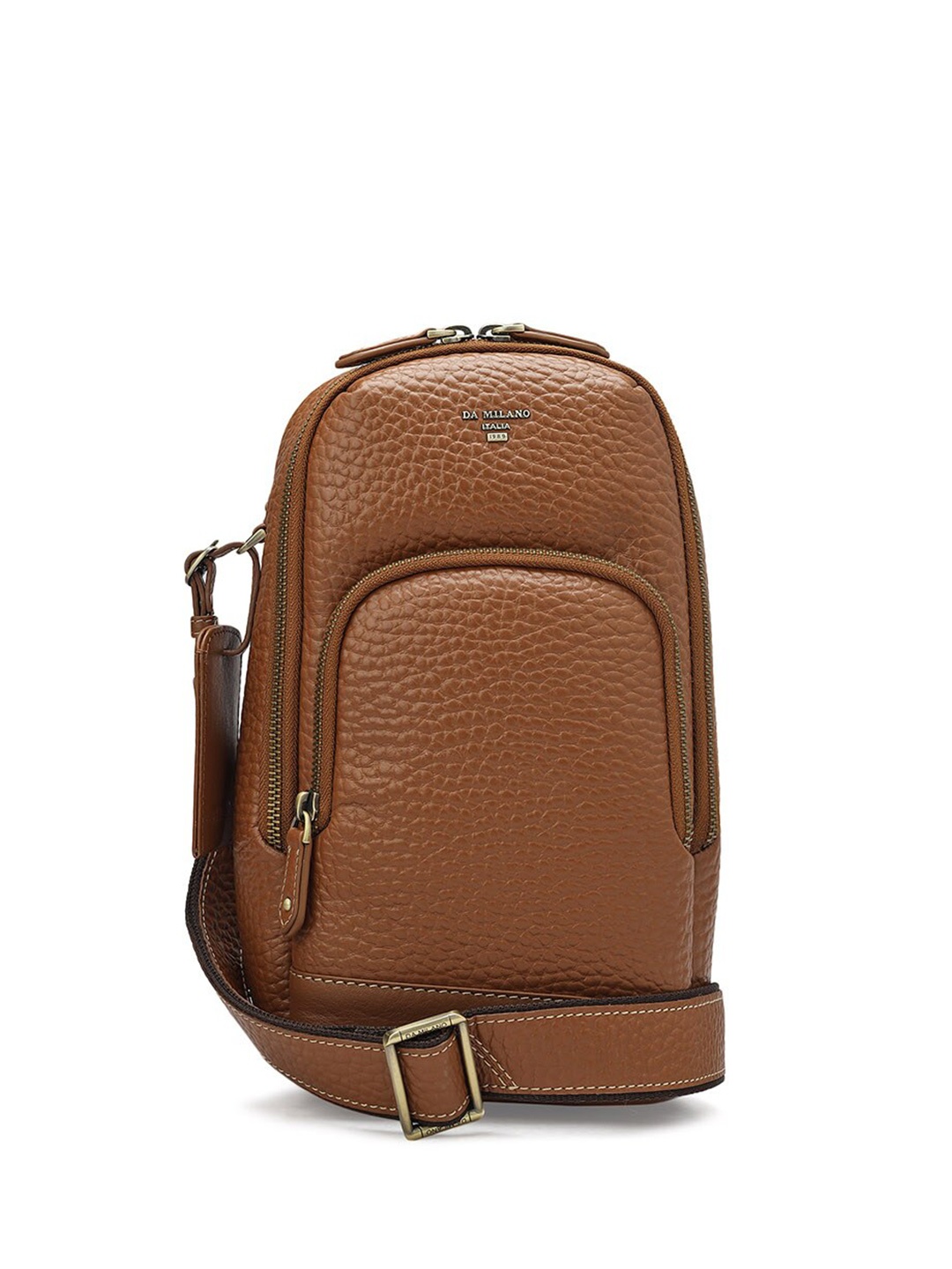 

Da Milano Textured Small Backpack, Brown