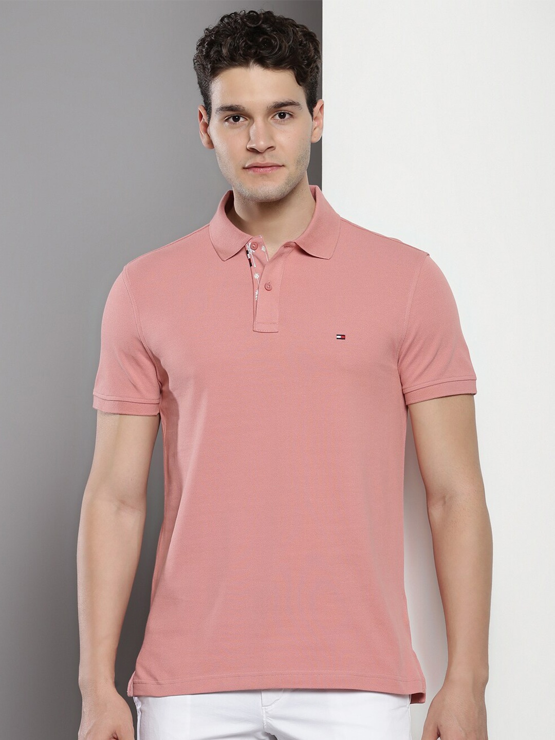

Tommy Hilfiger Polo Collar Organic Cotton Regular Fit T-shirt, Pink