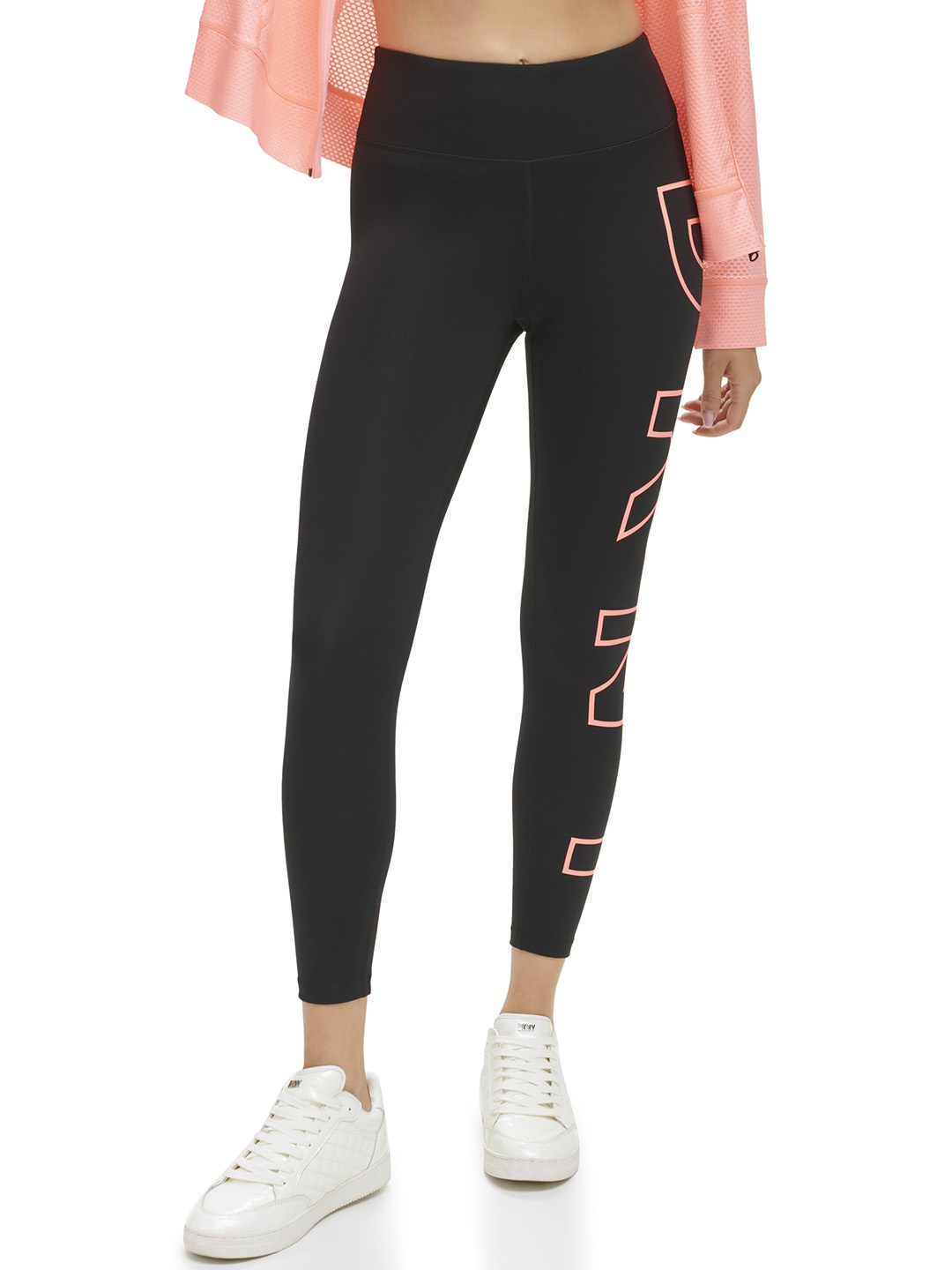 

DKNY Women Printed Ankle Length Tights, Black