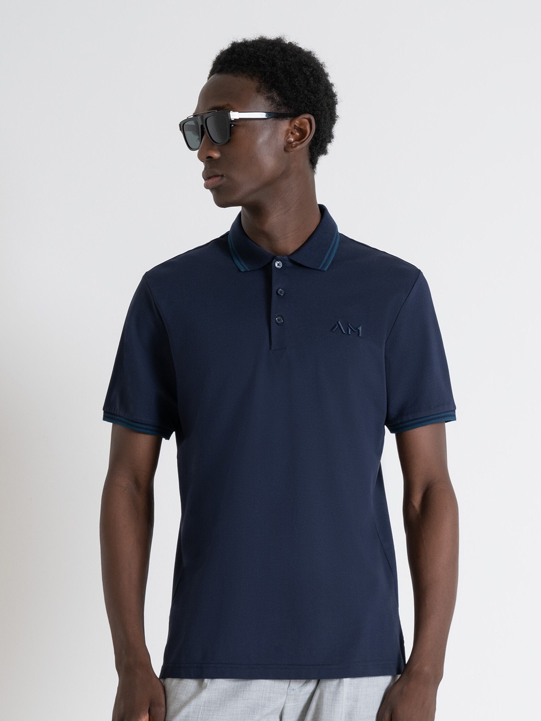 

Antony Morato Polo Collar Short Sleeves Cotton T-shirt, Blue