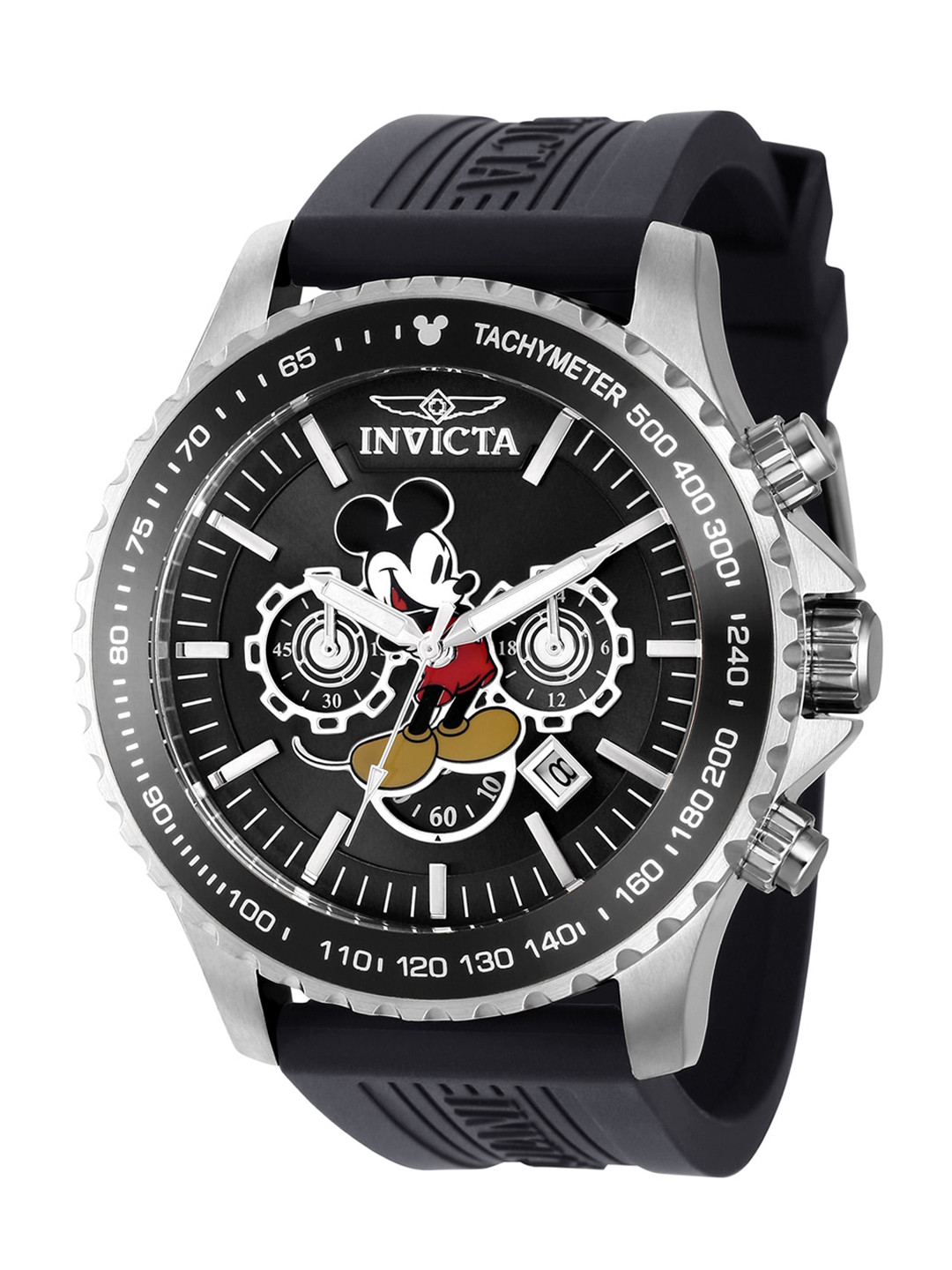 

Invicta Men Mickey Mouse Skeleton Dial & Silicon Straps Analogue Watch 39041, Black