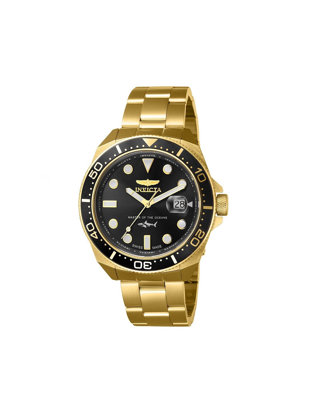 

Invicta Pro Diver Swiss Made Ronda Men Dial Bracelet Style Straps Analogue Watch 39868, Gold
