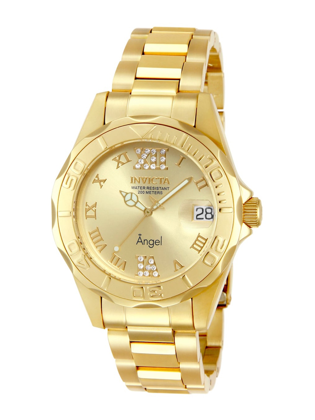 

Invicta Women Embellished Dial Bracelet Style Straps Analogue Watch 14397, Gold