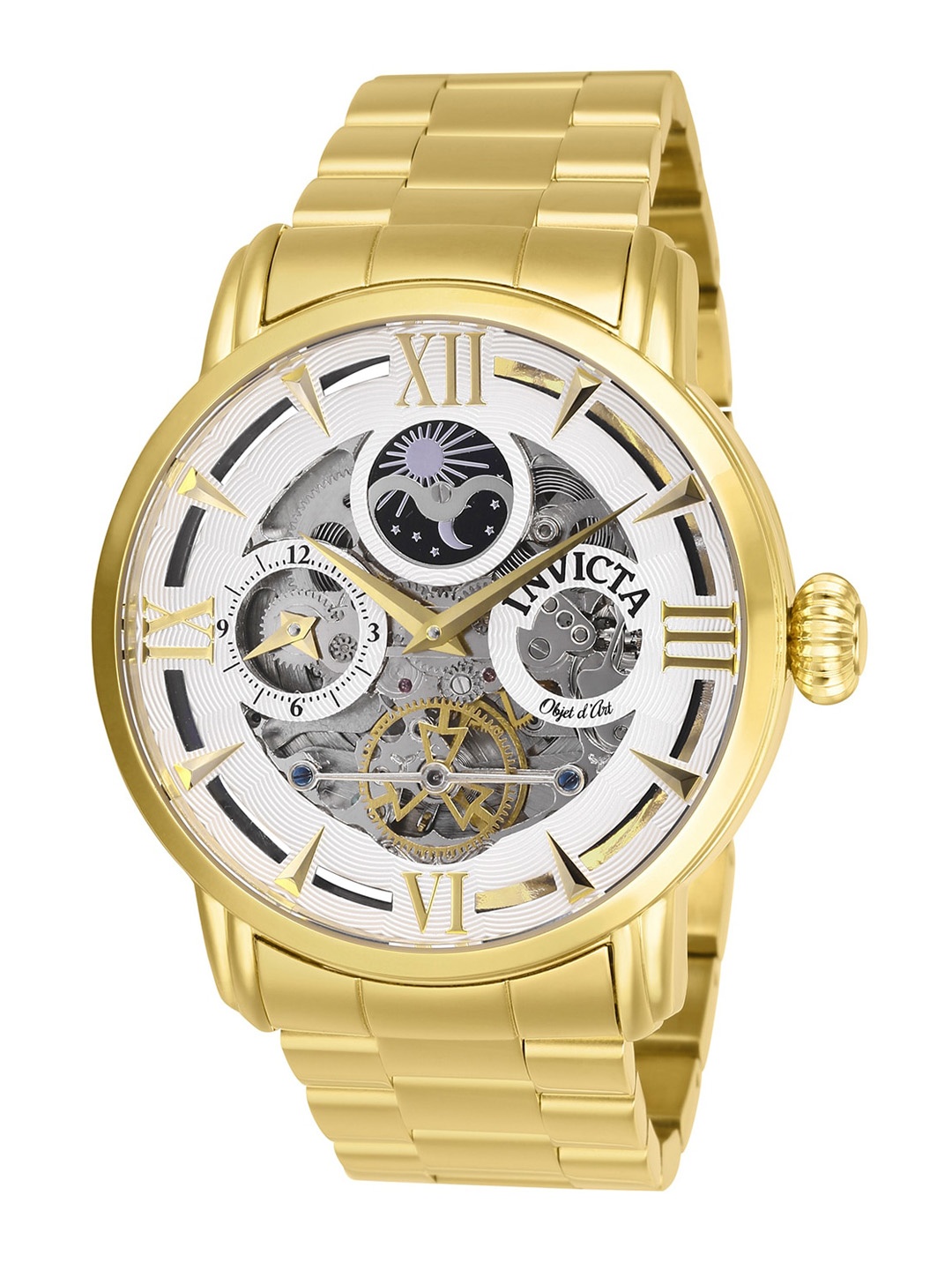 

Invicta Men Bracelet Style Straps Analogue Automatic Motion Powered Watch 27578, Gold