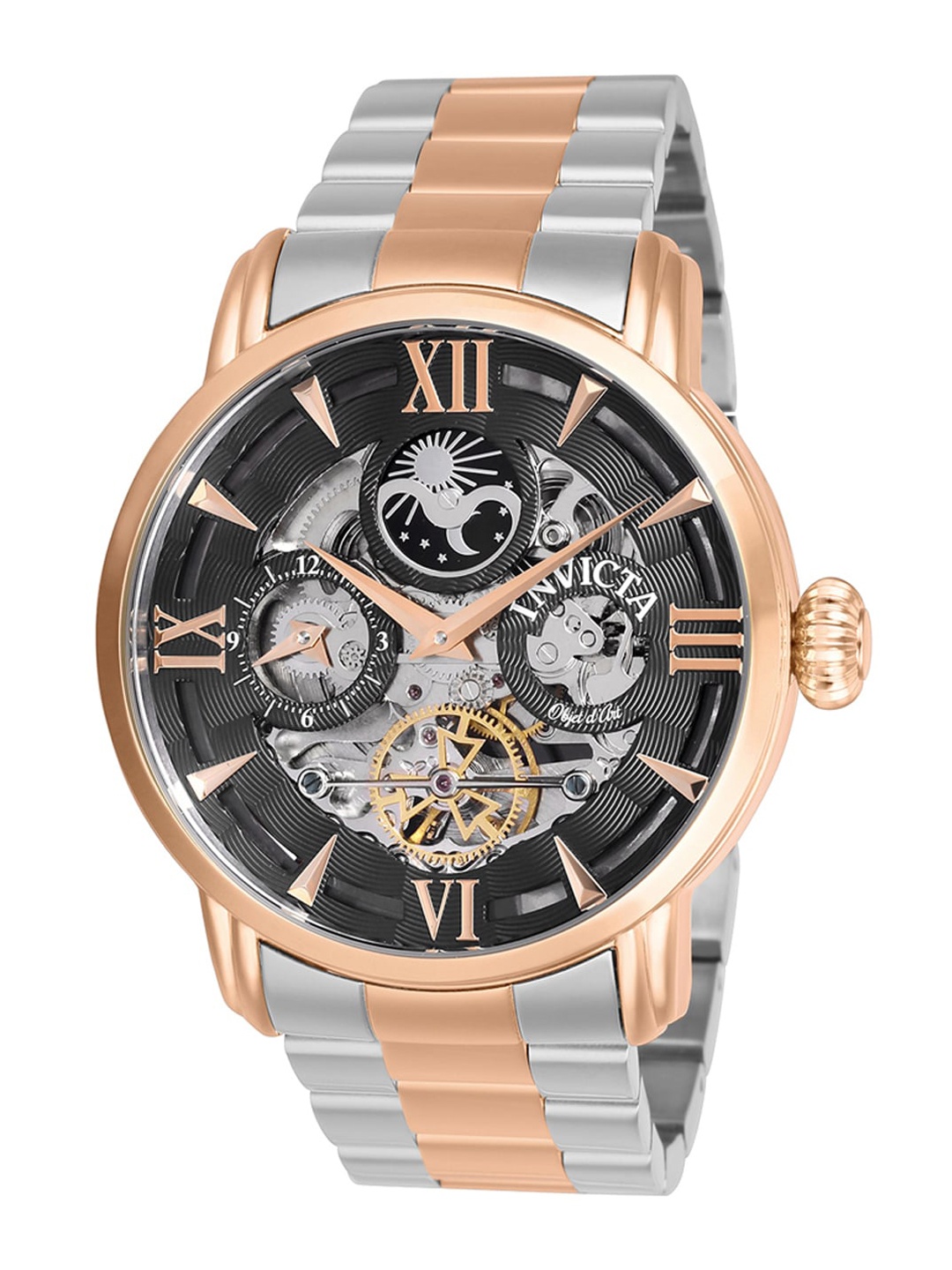 

Invicta Men Textured Dial & Analogue Automatic Motion Powered Watch 27579, Rose gold