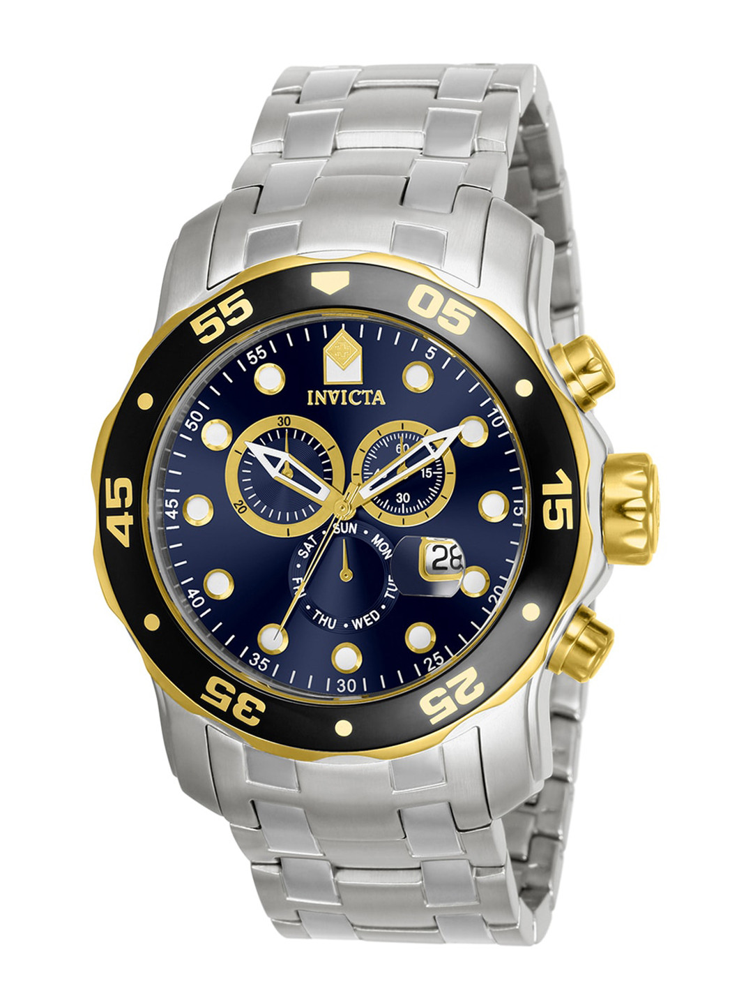 

Invicta Men Dial & Stainless Steel Bracelet Style Straps Analogue Watch 80041, Silver
