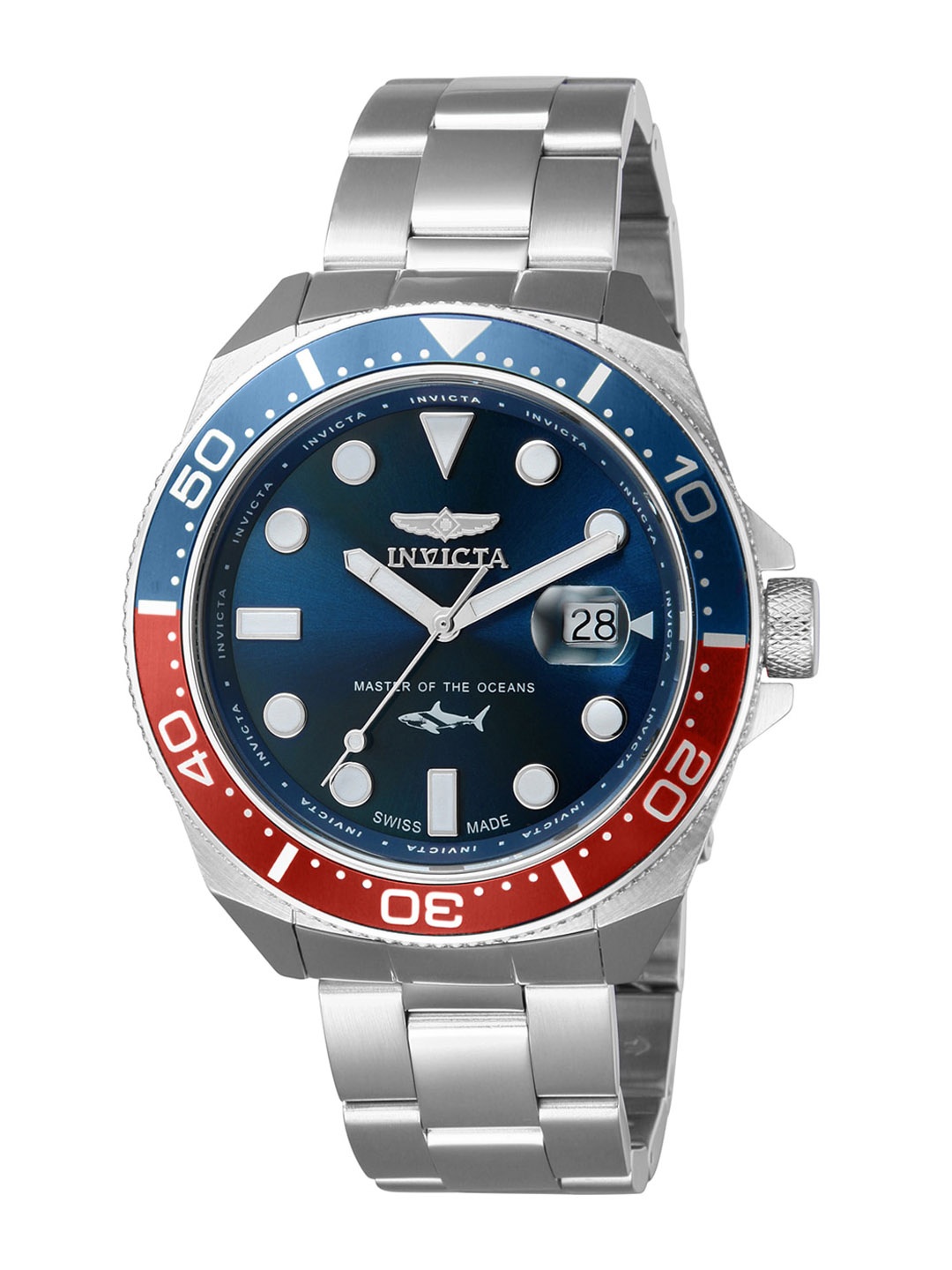 

Invicta Pro Diver Swiss Made Ronda Men Bracelet Style Straps Analogue Watch 39867, Silver