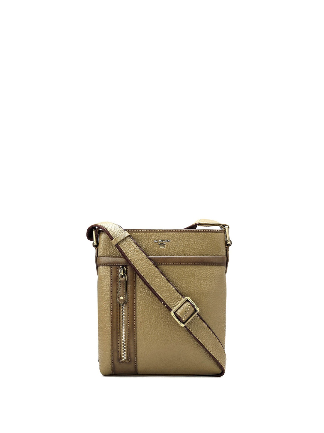 

Da Milano Men Leather Messenger Bag, Green