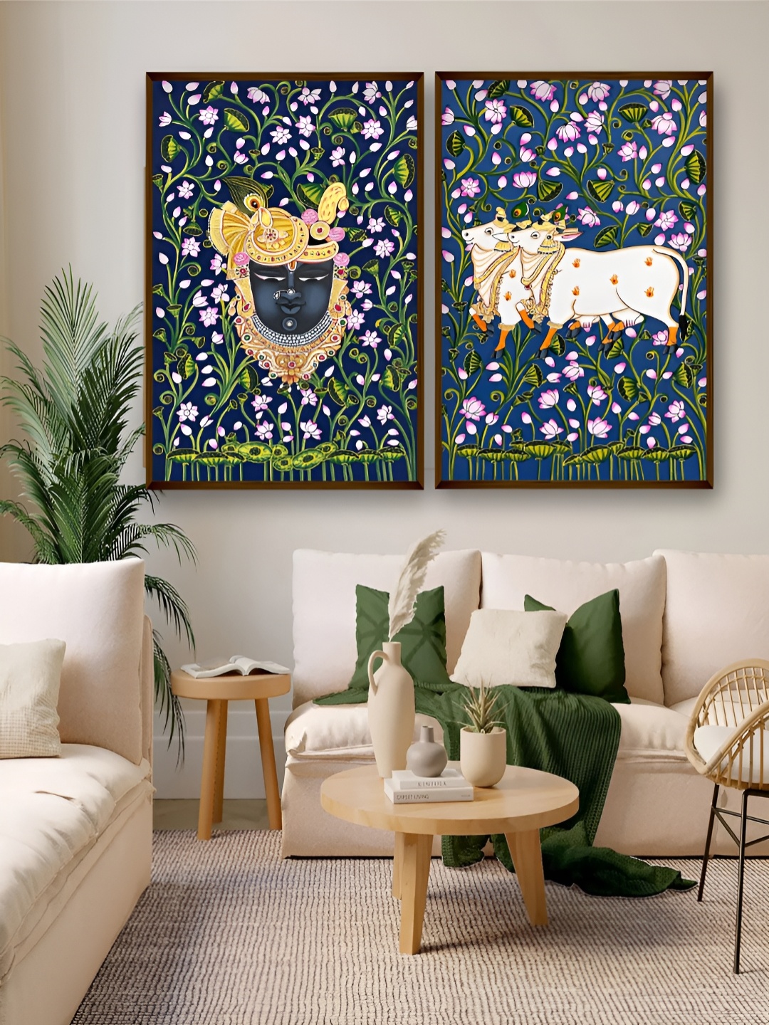 

Artsense Blue & Green Canvas Religious Painting Wall Art