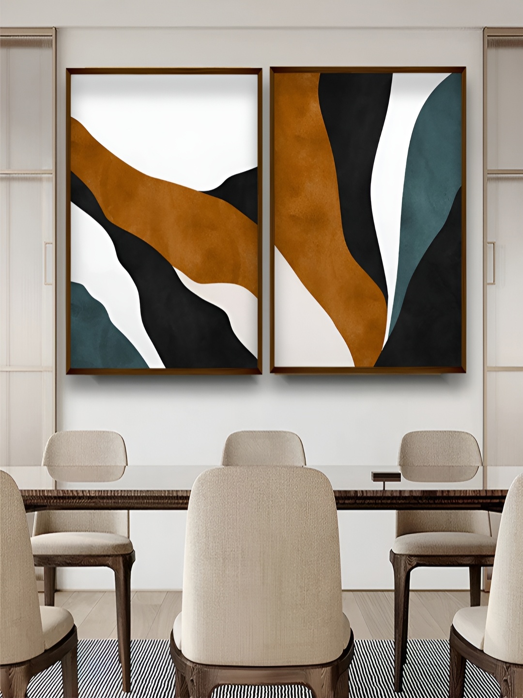 

Artsense Brown & Black Canvas Abstract Painting Wall Art