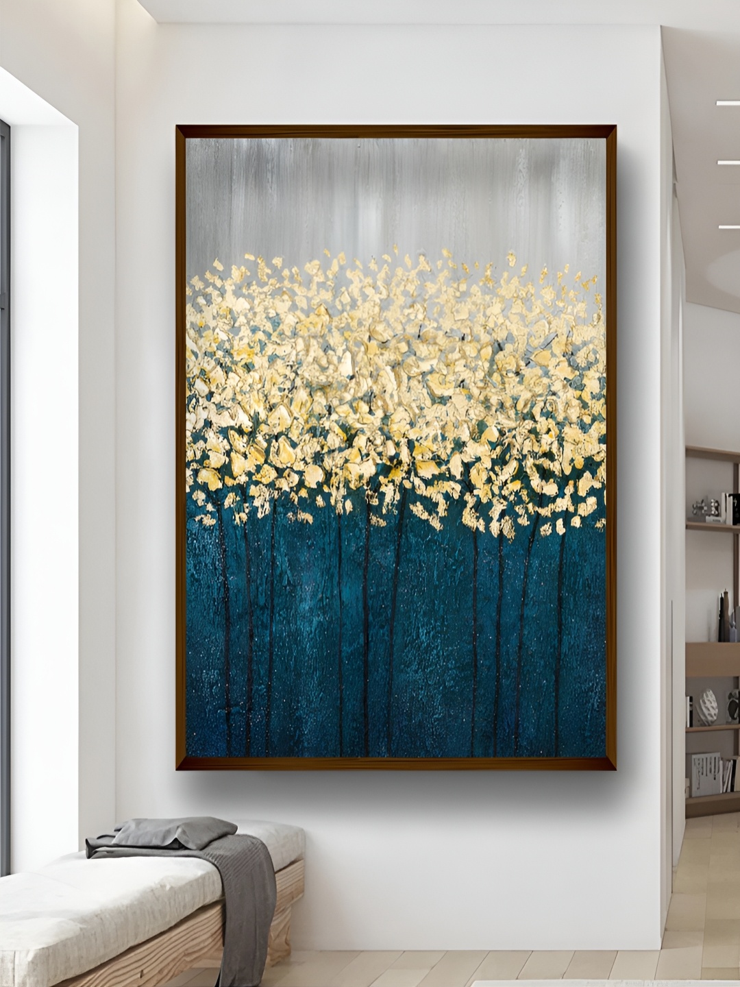 

Artsense Blue & Beige Canvas Abstract Painting Wall Art