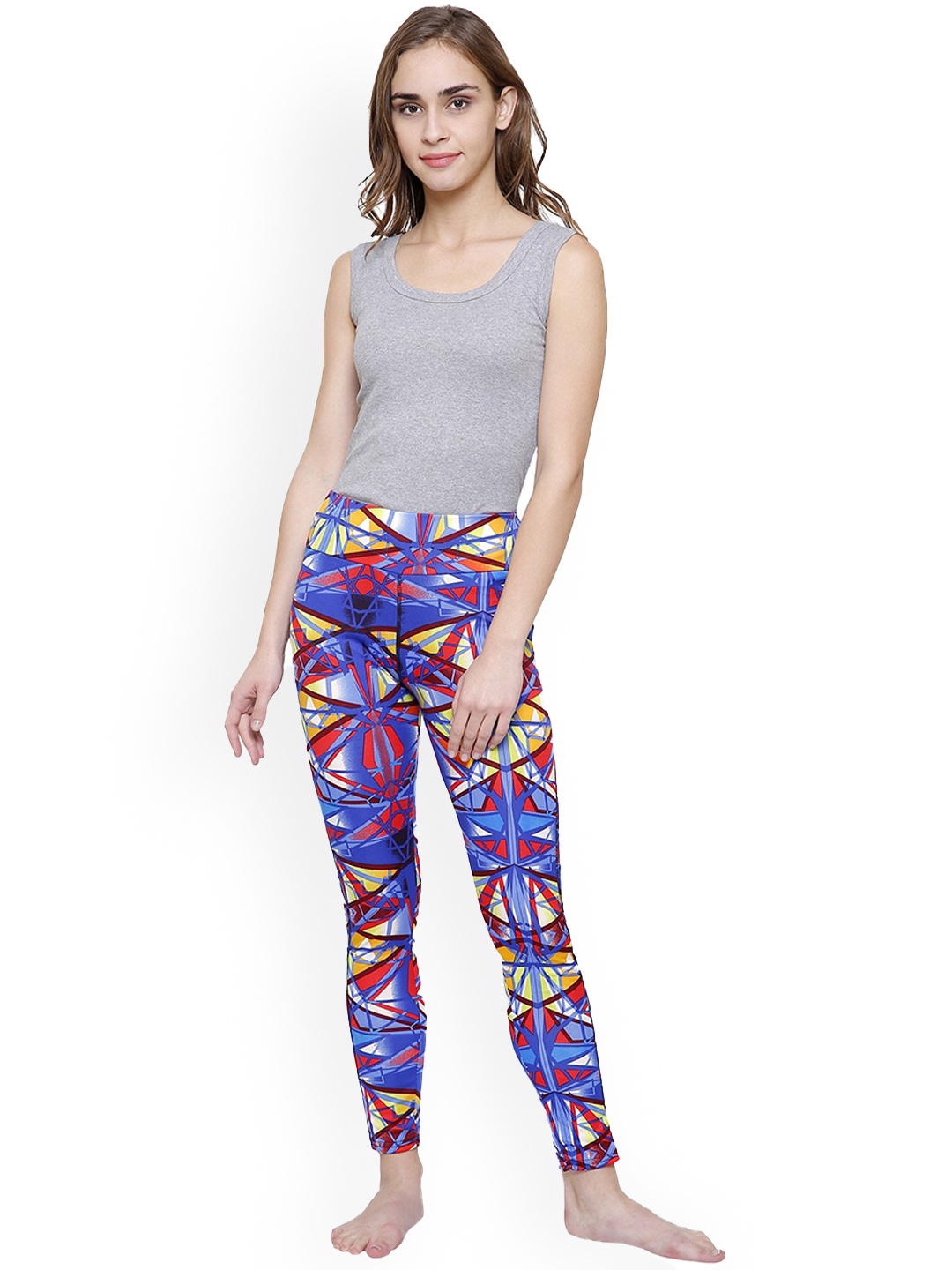 

JENNA Printed Ankle-Length Leggings, Blue