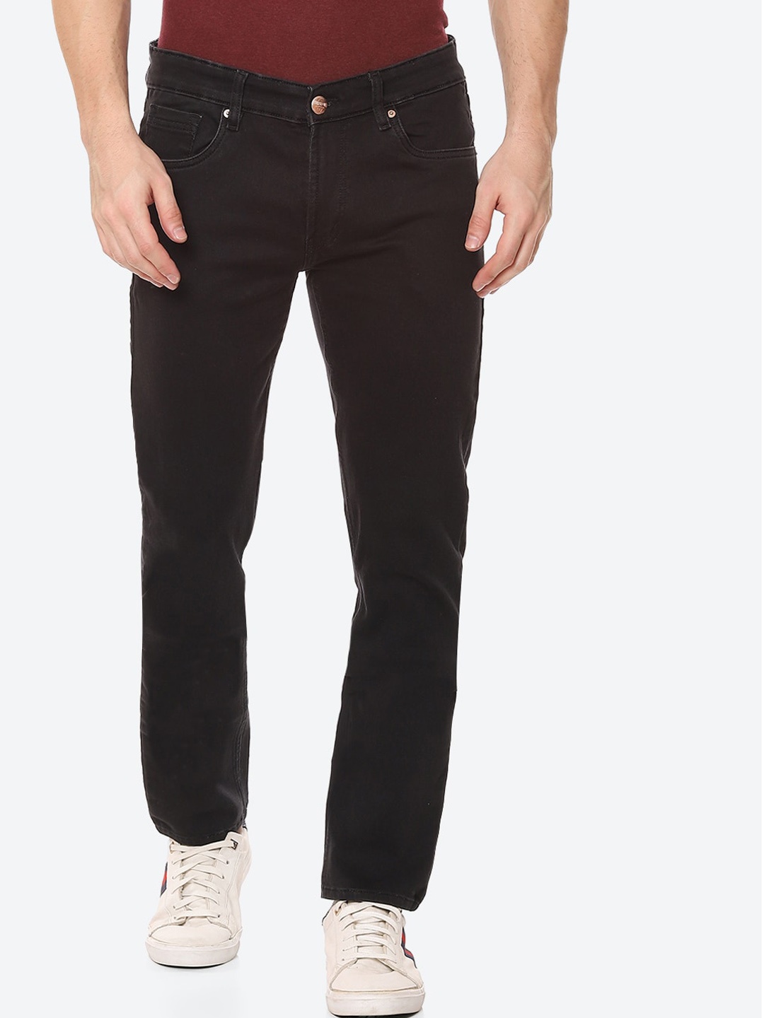 

Numero Uno Men Tapered Fit Low-Rise Stretchable Jeans, Black
