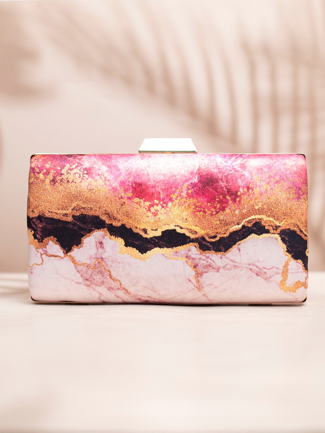 

ARTKLIM Printed Box Clutch, Pink