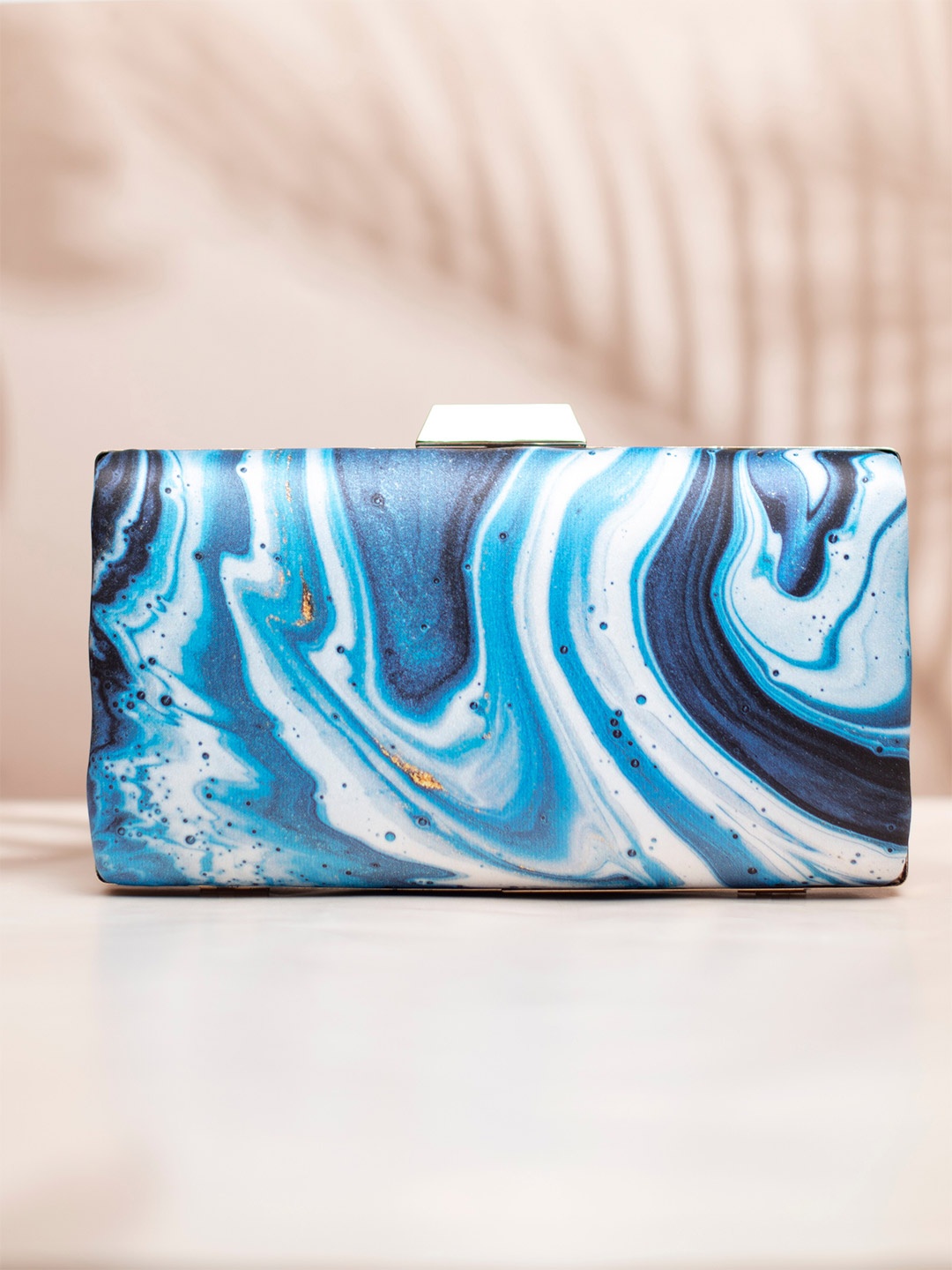 

ARTKLIM Printed Box Clutch, White