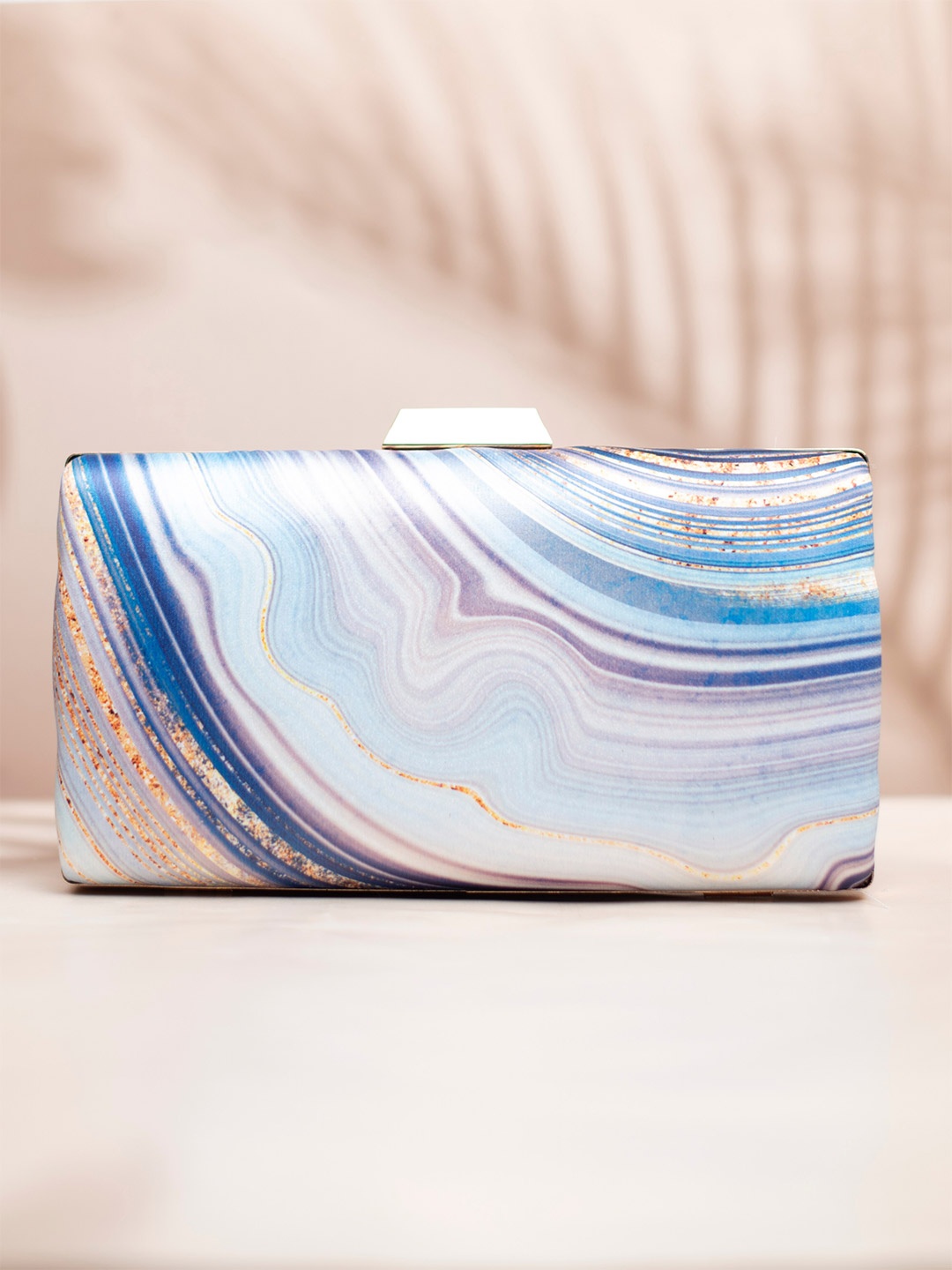

ARTKLIM Printed Box Clutch, Blue