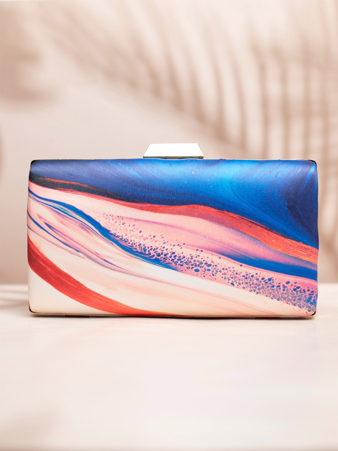 

ARTKLIM Printed Box Clutch, Blue