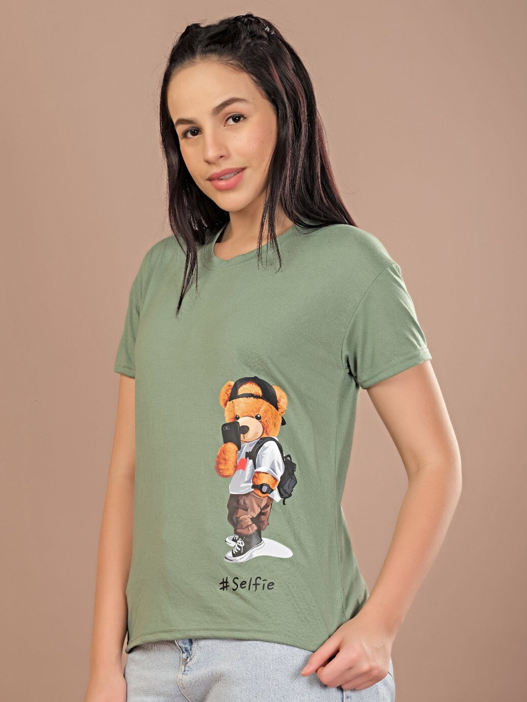 

STHULAS Printed Round Neck T-shirt, Green