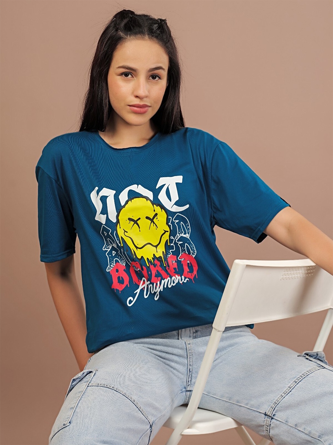 

STHULAS Printed Round Neck T-shirt, Pink