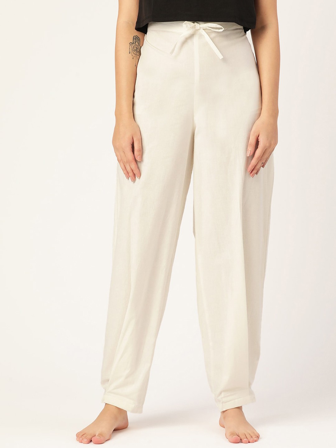 

MBeautiful Women Organic Cotton Mid-Rise Lounge Pant, Off white