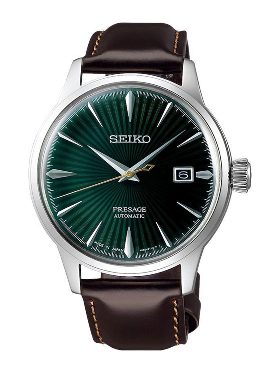 

SEIKO Men Dial & Leather Straps Analogue Automatic Motion Powered Watch SRPD37J1, Green