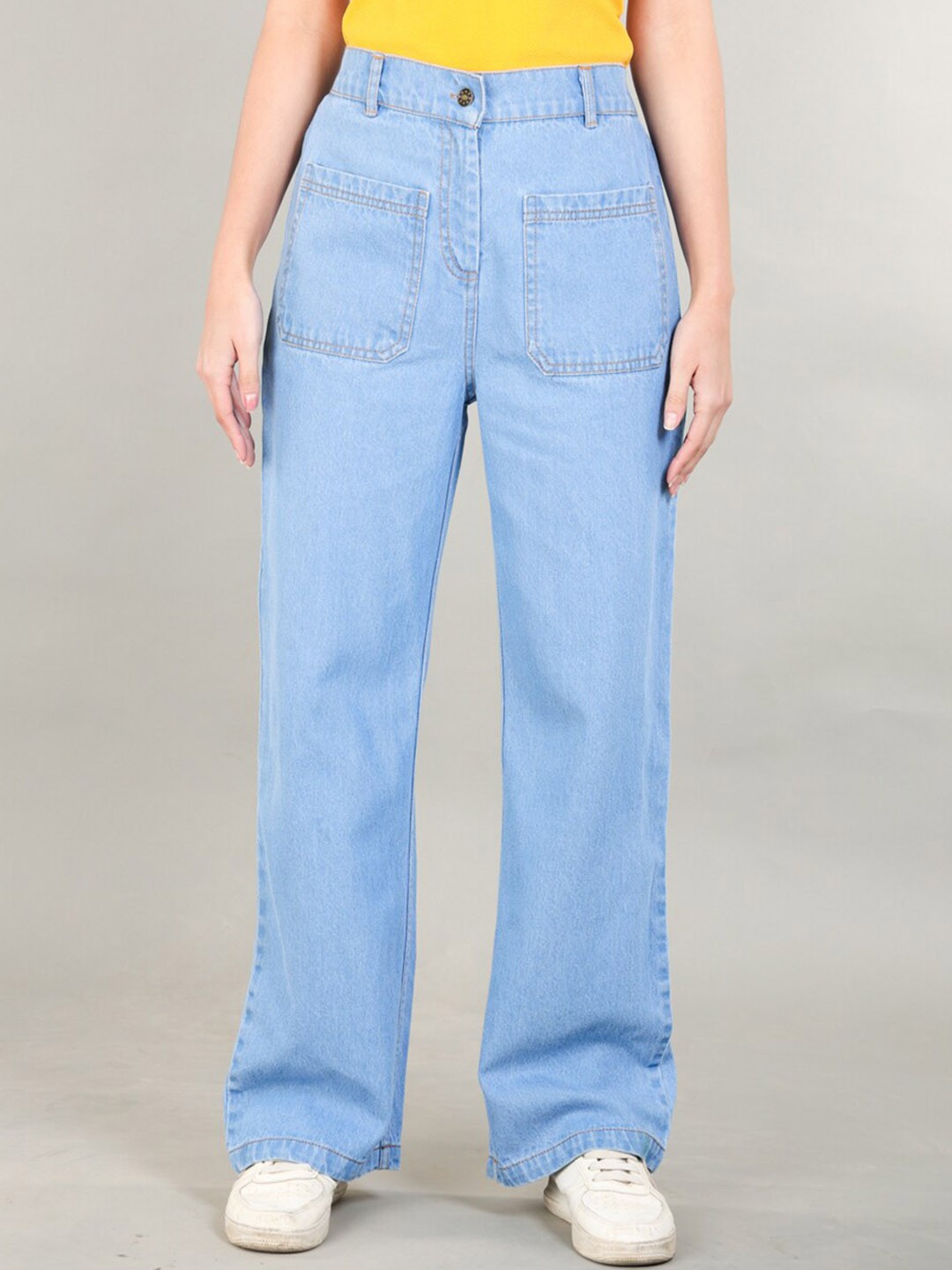 

The Roadster Lifestyle Co Cotton Flared-Fit Jeans, Blue