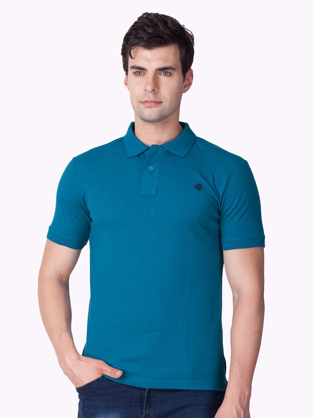 

ONN Polo Collar Short Sleeves Cotton T-shirt, Blue