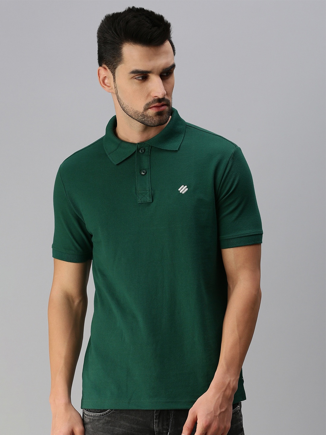

ONN Polo Collar Antimicrobial Cotton T-shirt, Green