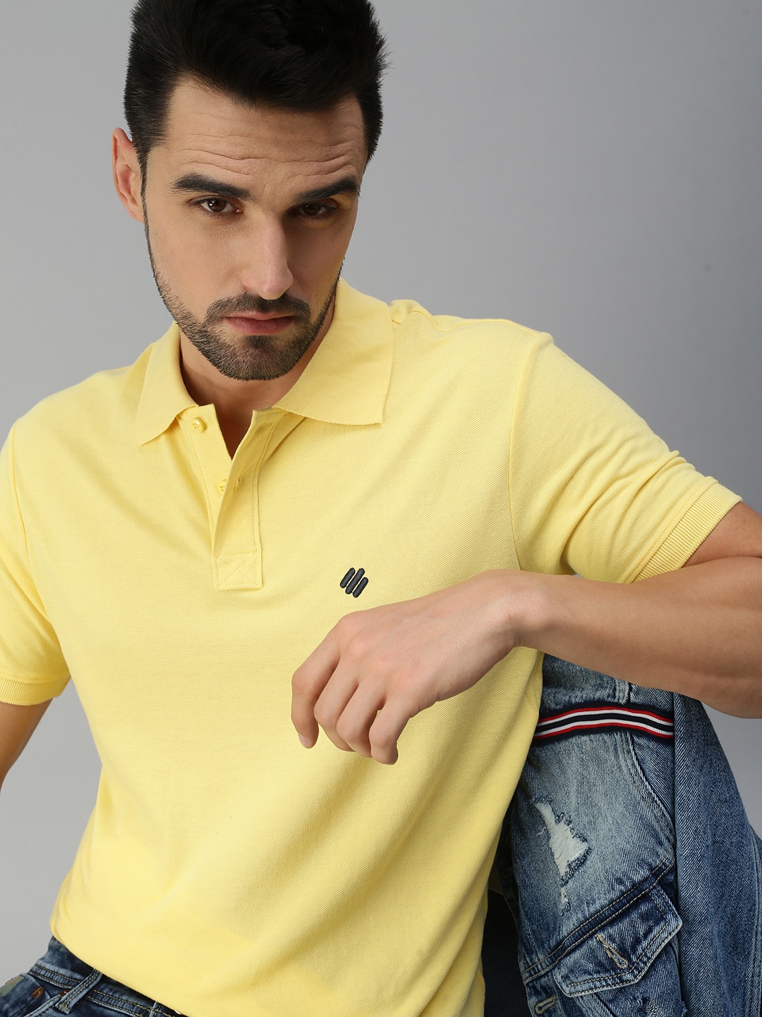 

ONN Polo Collar Antimicrobial Cotton T-shirt, Yellow