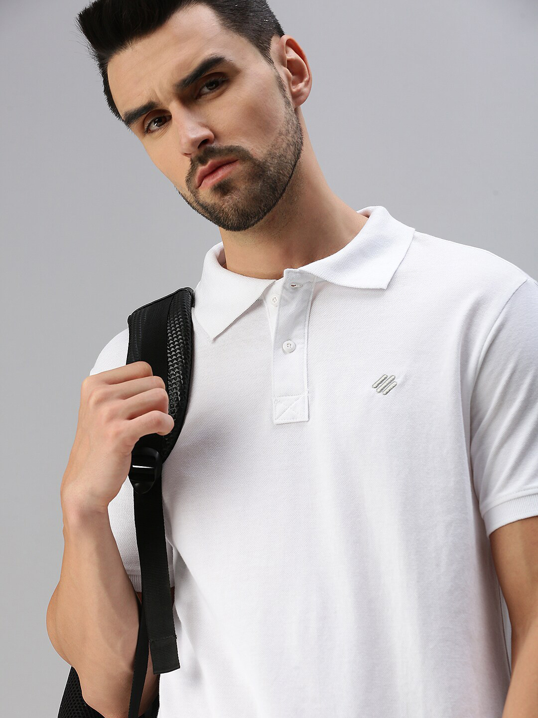

ONN Polo Collar Short Sleeves Cotton T-shirt, White