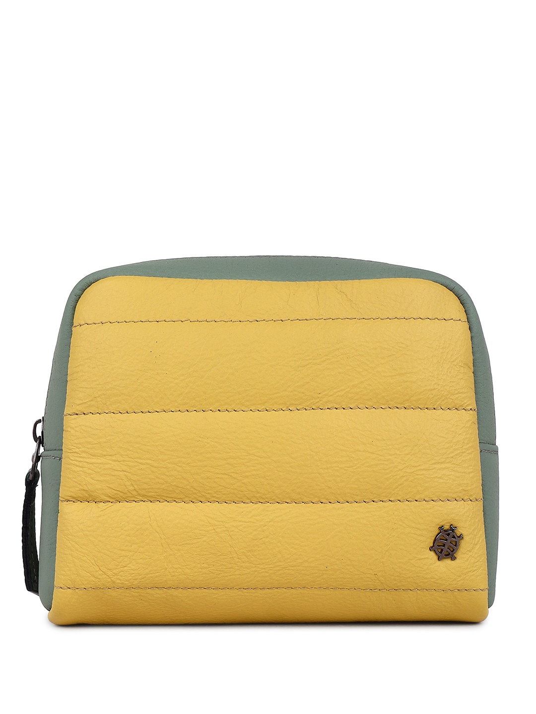 

Tortoise Cable Pouch Unisex Genuine Leather Tech Kit Organiser Travel Pouch, Yellow