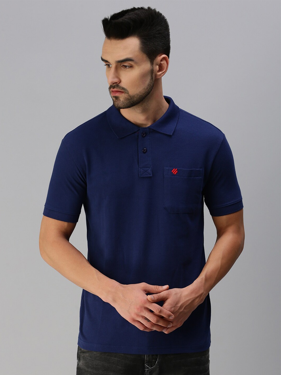 

ONN Polo Collar Antimicrobial Pockets T-shirt, Blue