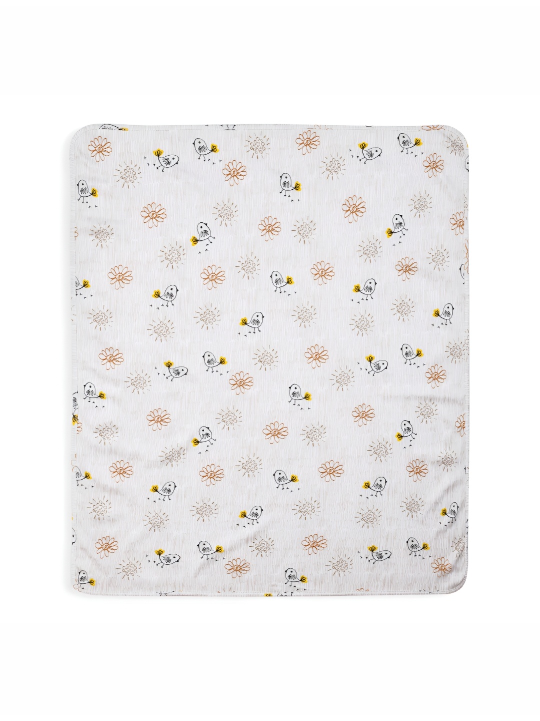 

ONE SKY White & Yellow Floral 200 GSM Cotton Single Bed Blanket