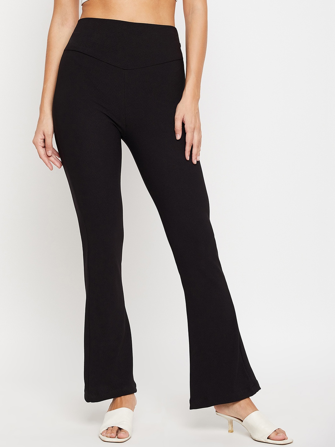 

Fashfun Women Original Mid-Rise Bootcut Trousers, Black