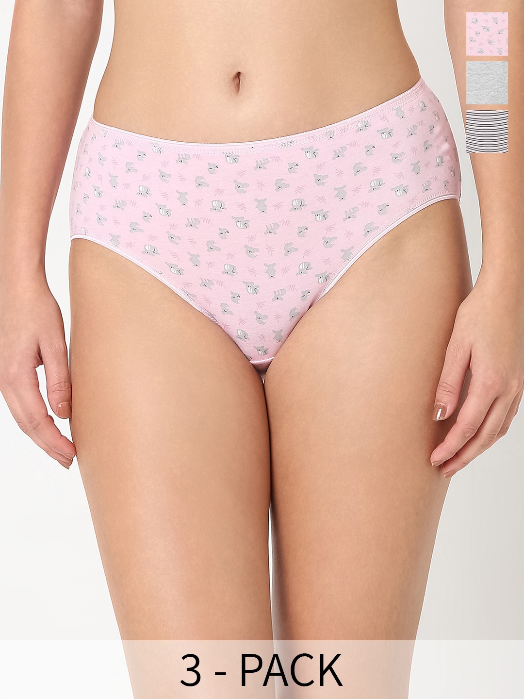 

Juliet Pack Of 3 Conversational Printed Cotton Hipster Briefs, White