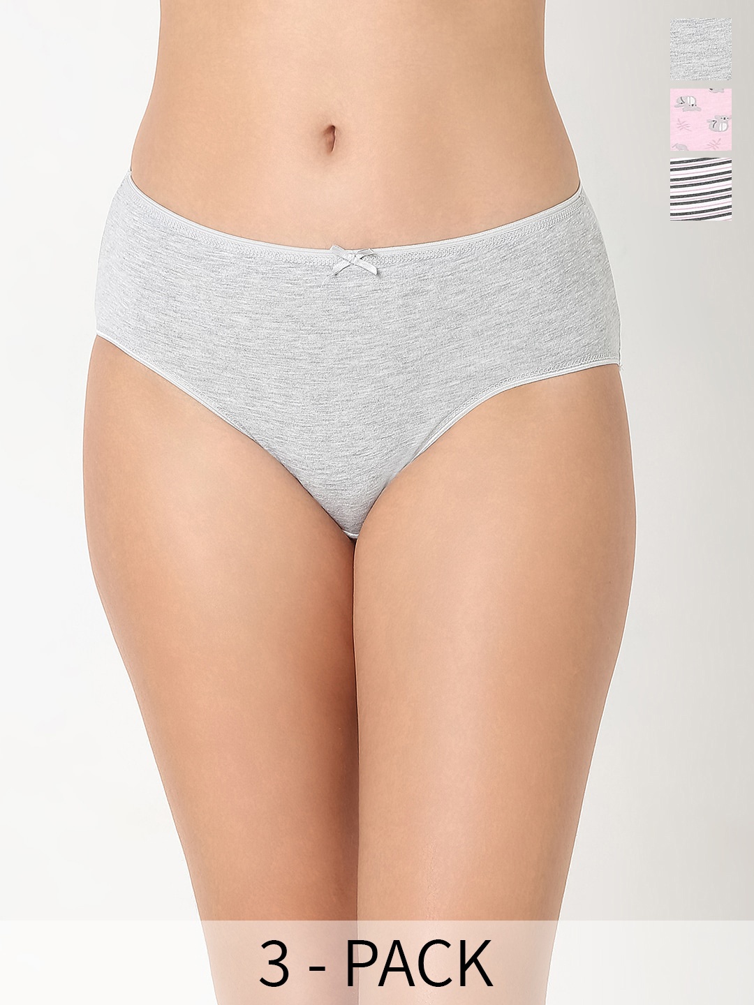 

Juliet Pack Of 3 Striped Cotton Hipster Briefs, White