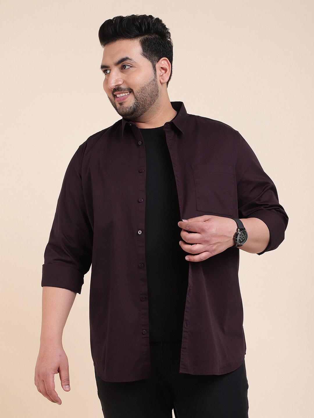 

Sztori Spread Collar Casual Shirt, Burgundy
