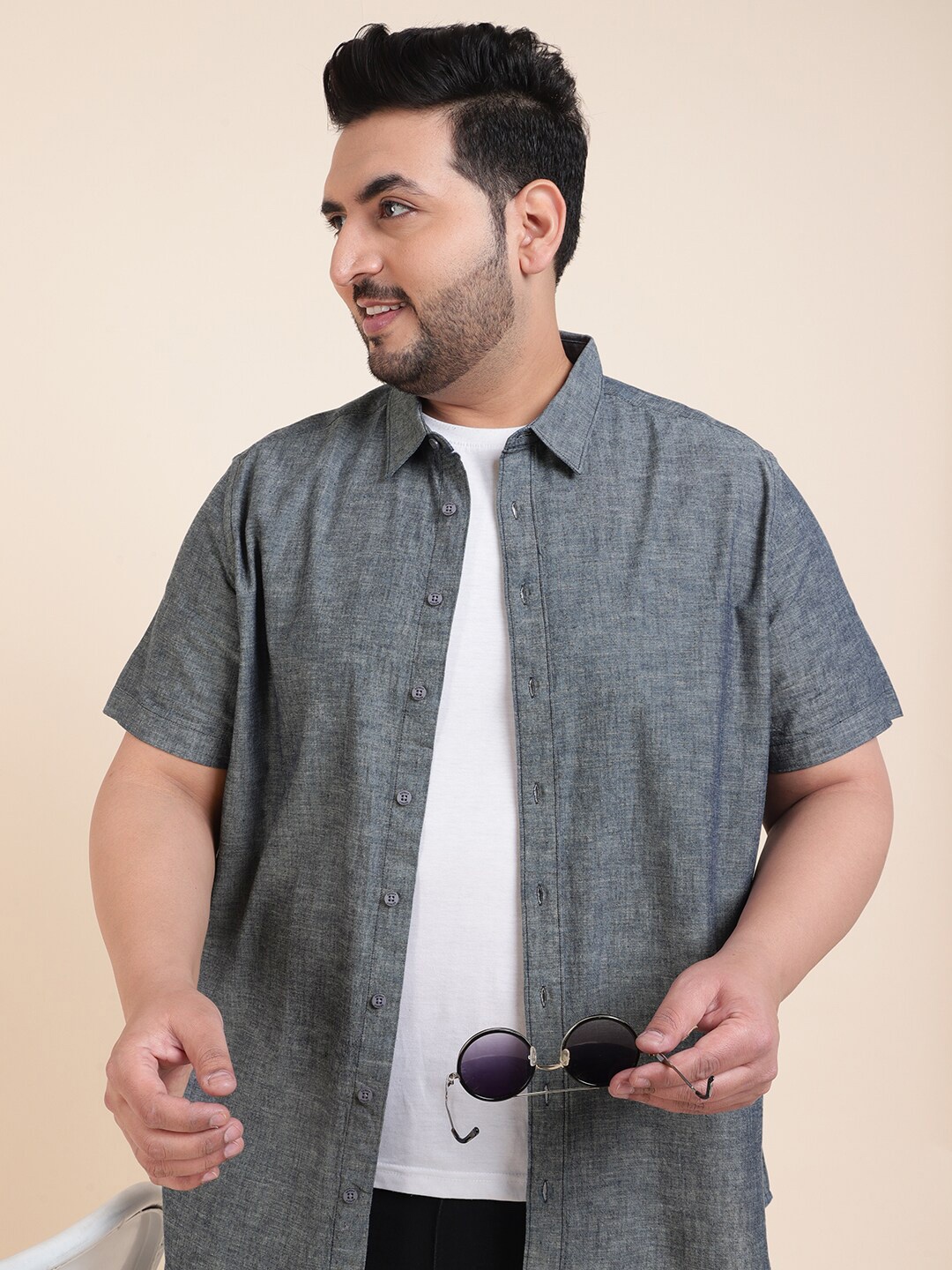 

Sztori Spread Collar Casual Shirt, Grey