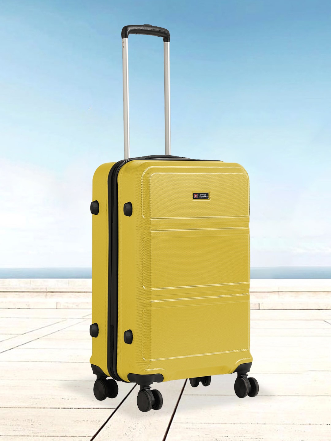 

SWISS MILITARY Textured Trolley Bag-51-100L, Yellow