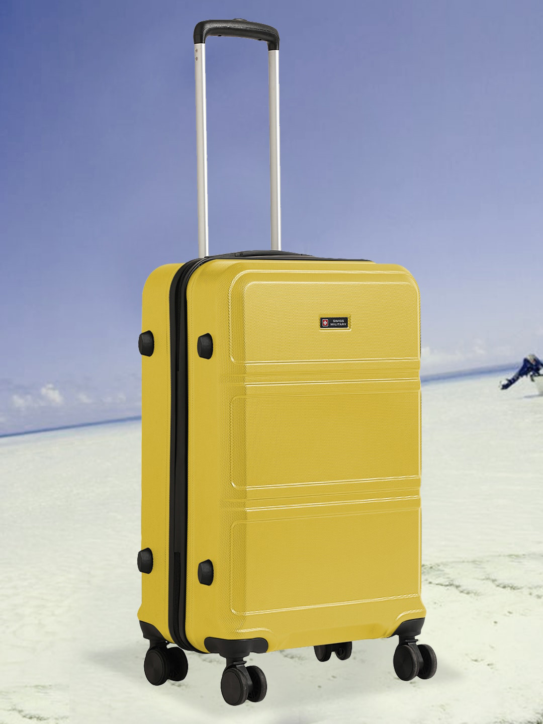 

SWISS MILITARY Maginite Textured Hard-Sided Large Trolley Suitcase, Yellow
