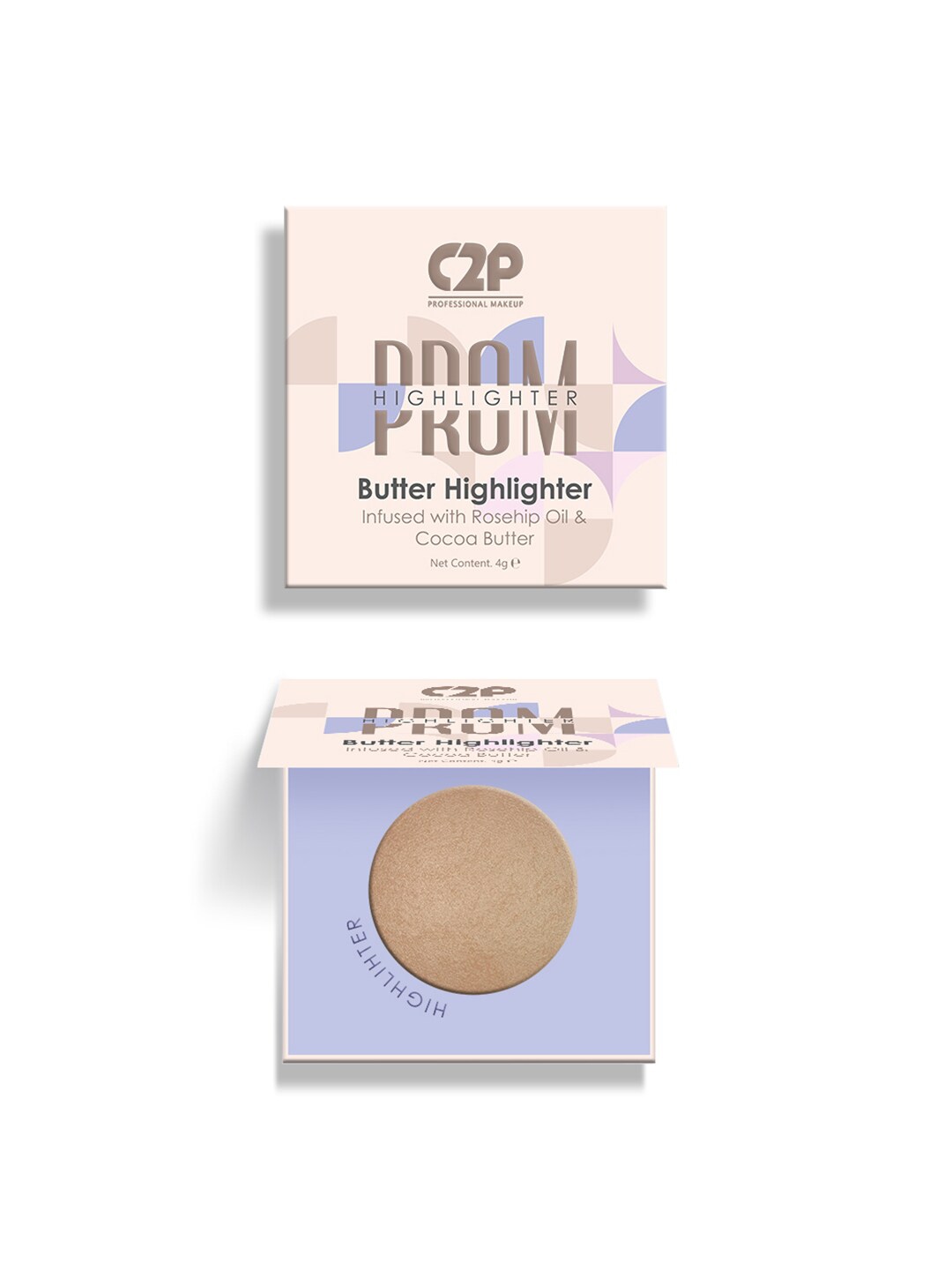 

C2P PROFESSIONAL MAKEUP Prom Butter Highlighter - 4g - Champagne Pop 02, Pink