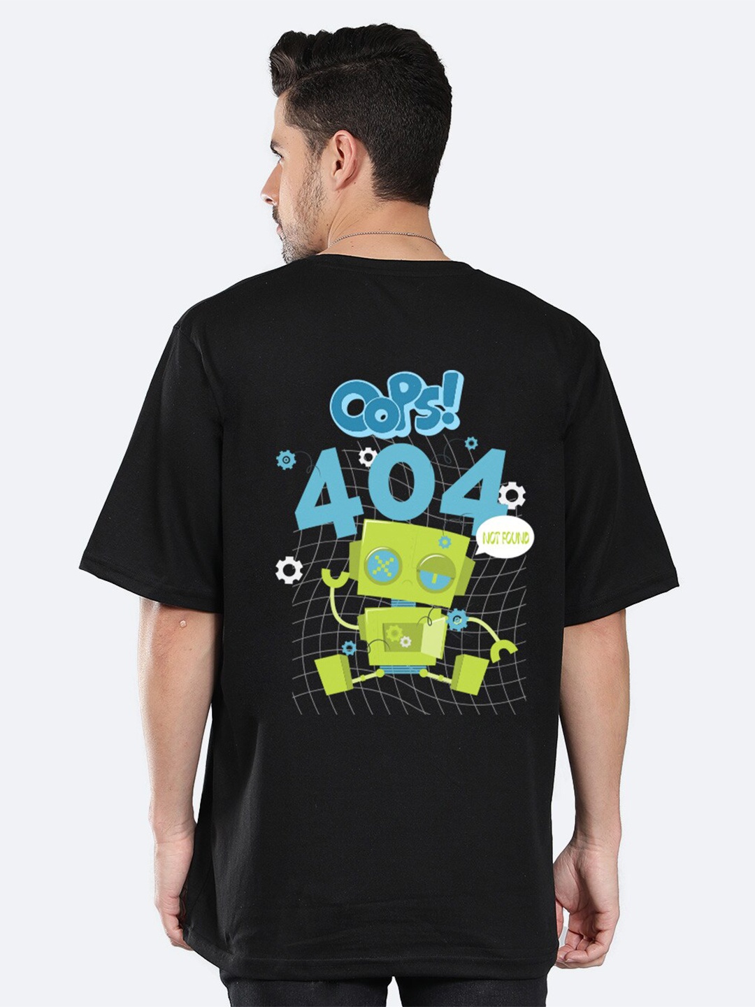

Mad Over Print Graphic Printed Round Neck Cotton Oversized T-shirt, Black