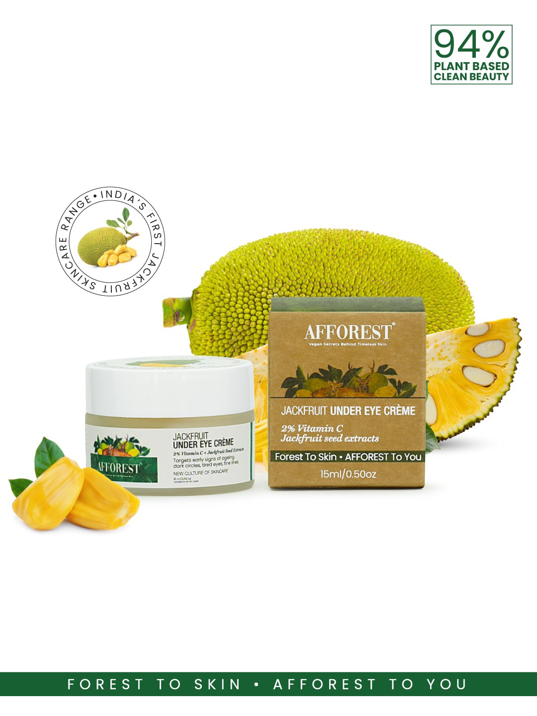 

AFFOREST Jackfruit Under Eye Cream Enriched With Vitamin C -15gms, White