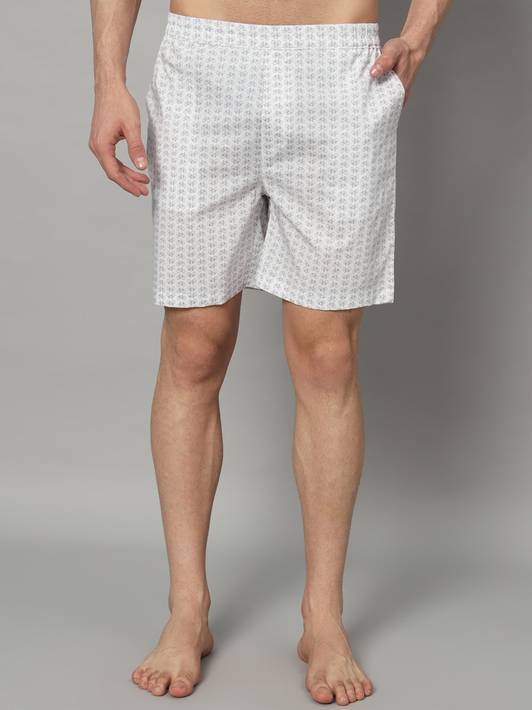 

OWO THE LABEL Printed Pure Cotton Boxer- OTLMB16-S, White
