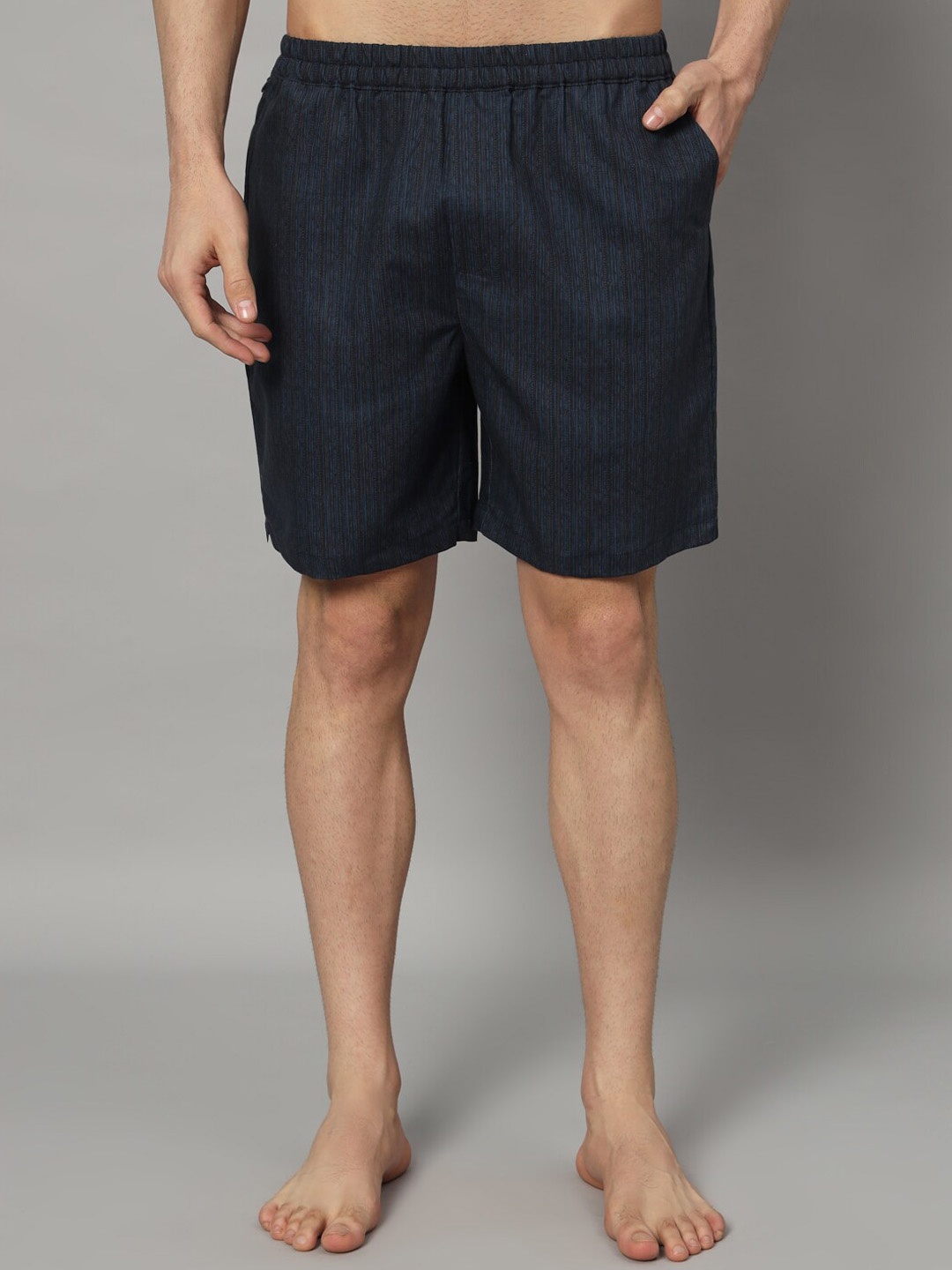 

OWO THE LABEL Striped Pure Cotton Boxer OTLMB12-S, Navy blue