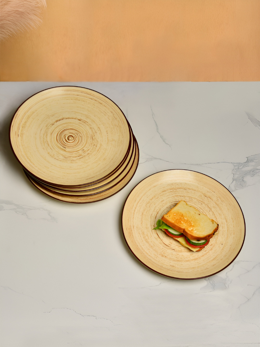 

StyleMyWay Brown 6 Pieces Printed Ceramic Plates