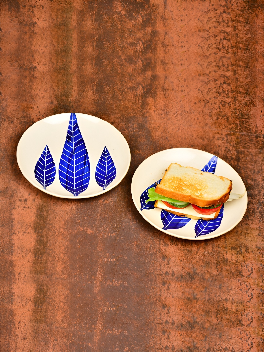 

StyleMyWay Blue & White 2 Pieces Printed Glossy Finish Ceramic Plates