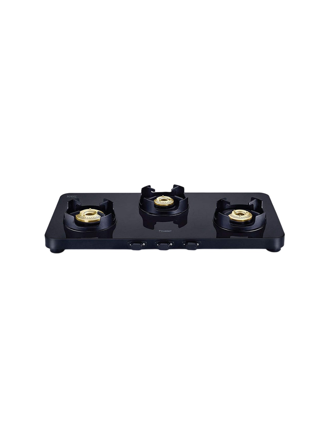 

Prestige Edge Pebs 03L Manual Powder Coated With Aluminium Frame 3 Burners Gas Stove, Black