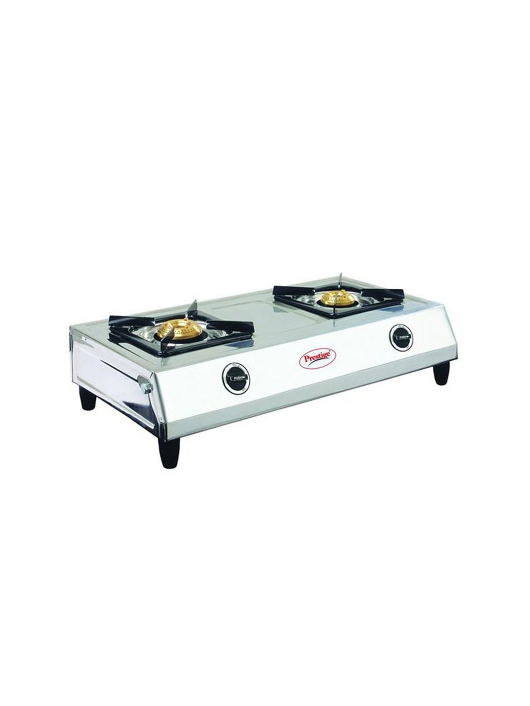 

Prestige Silver toned Agni Manual Stainless Steel 2 Burners Gas Stove